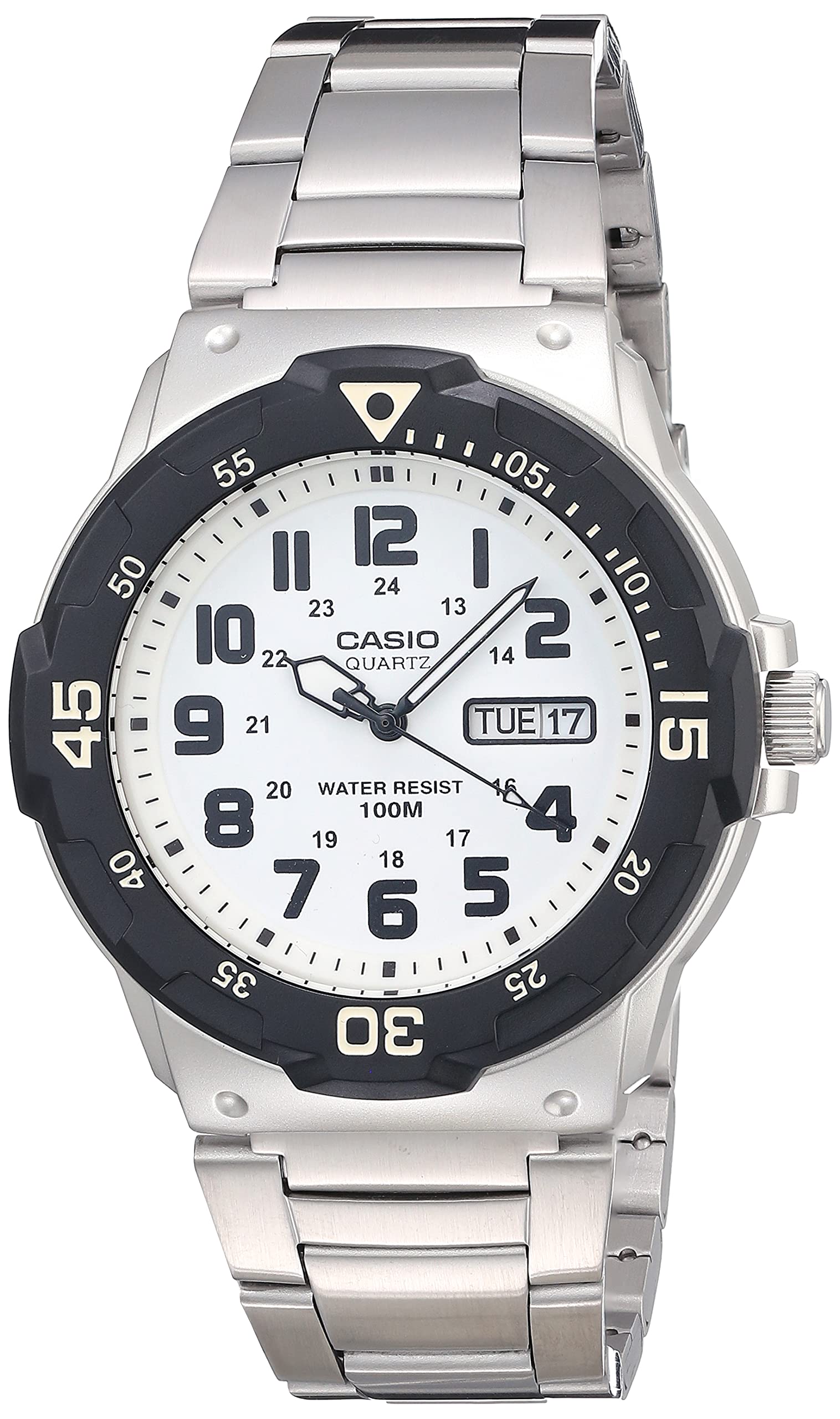 Casio Men's Diver Style Quartz Watch with Stainless Steel Strap